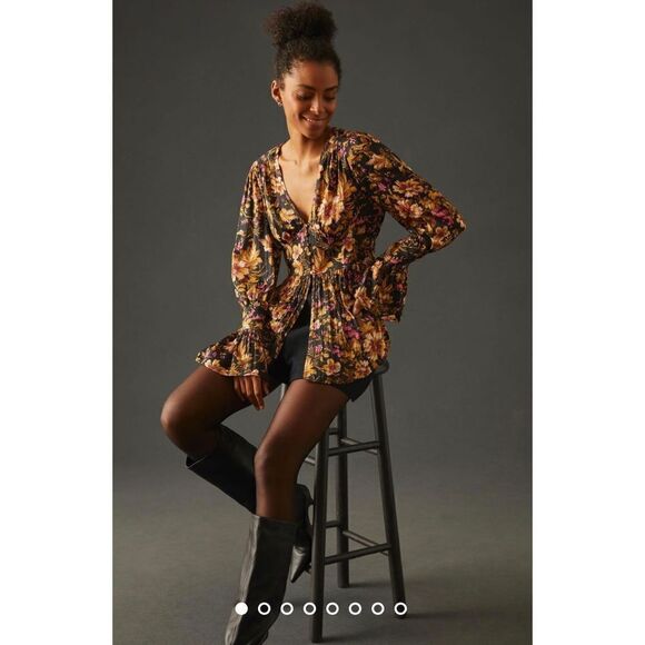 New Anthropologie Deep-V Tunic Size XS - Picture 1 of 9
